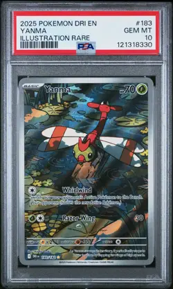 Yanma #183 2025 Pokemon Dri En-Destined Rivals PSA 10 Illustration Rare - Image 1