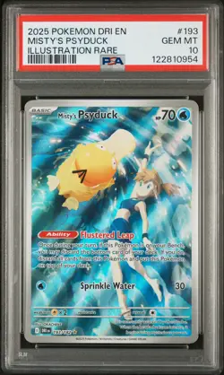 Misty's Psyduck #193 2025 Pokemon Dri En-Destined Rivals PSA 10 IR - Image 1