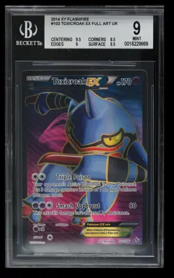 2014 Pokemon XY Flashfire Toxicroak EX BGS 9 English #102 Full Art UR - Image 1