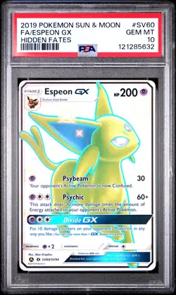 Fa/Espeon Gx #SV60 2019 Pokemon Sun & Moon Hidden Fates PSA 10 - Image 1