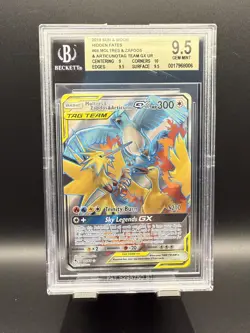 Moltres & Zapdos & Articuno GX UR #66 2019 Pokemon Hidden Fates BGS 9.5 - Image 1