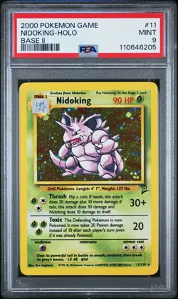 Nidoking-Holo #11 2000 Pokemon Game Base Ii PSA 9 Base Ii - Image 1