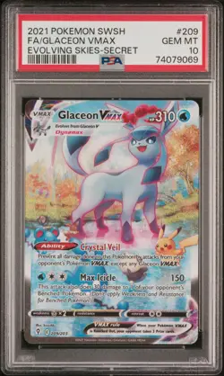 Fa/Glaceon Vmax #209 2021 Pokemon Sword & Shield Evolving Skies PSA 10 - Image 1