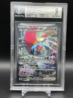 Roaring Moon ex SIR #251 BGS 9.0 2023 Pokemon Scarlet and Violet Paradox Rift - Image 1