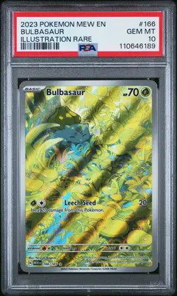 Bulbasaur #166 2023 Pokemon Mew En-151 PSA 10 Illustration Rare - Image 1