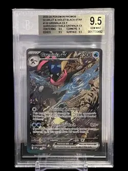 Greninja ex #132 2023-24 Pokemon Scarlet and Violet Black Star Promos BGS 9.5 - Image 1