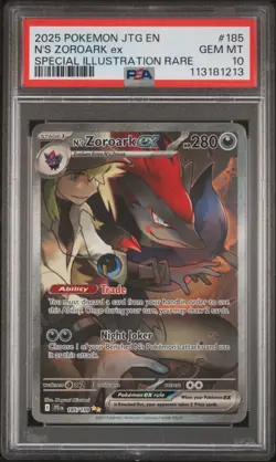 N'S Zoroark Ex #185 2025 Pokemon Jtg En-Journey Together PSA 10 SIR - Image 1