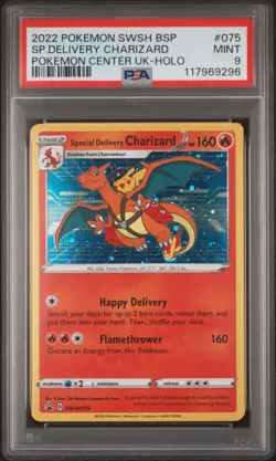 Sp.Delivery Charizard #075 2022 Swsh Black Star Promo PSA 9 Pokemon Center Uk - Image 1