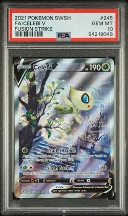 Fa/Celebi V #245 2021 Pokemon Sword & Shield Fusion Strike PSA 10 - Image 1