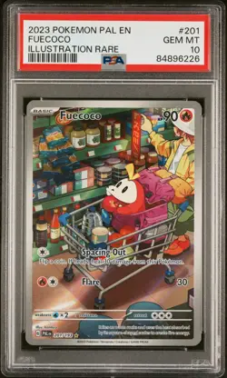 Fuecoco #201 2023 Pokemon Pal En-Paldea Evolved PSA 10 Illustration Rare - Image 1