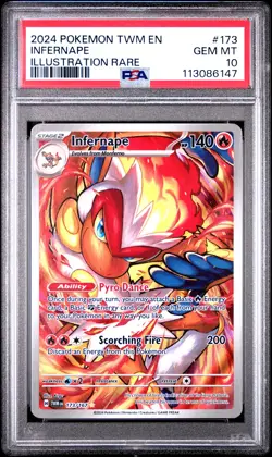 Infernape #173 2024 Pokemon Twm En-Twilight Masquerade PSA 10 Illustration Rare - Image 1