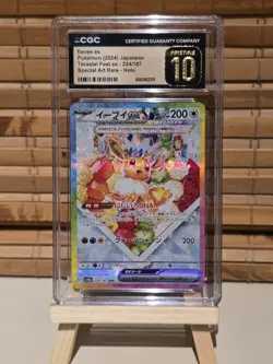 Pokemon Eevee ex Pristine 10 CGC Japanese SAR Terastal Fest 224/187 Holo 2024 - Image 1