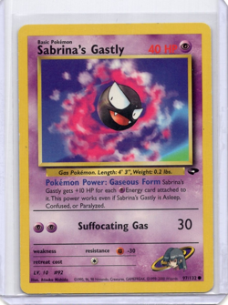Sabrina’s Gastly 97/132 Gym Challenge Pokemon TCG 2000 Common DMG - Image 1