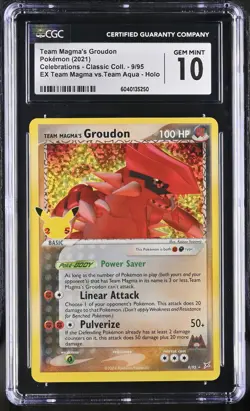 TEAM MAGMA'S GROUDON Celebrations EX Team Magma v Aqua CGC 10 Pokemon - Image 1