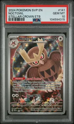 2024 POKEMON SVP EN-SV BLACK STAR PROMO #141 NOCTOWL PSA 10 - Image 1