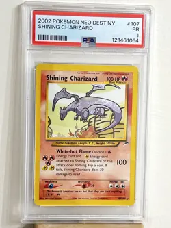 Pokemon TCG Shining Charizard Neo Destiny Holo Card 107/105 Unlimited Rare PSA 1 - Image 1