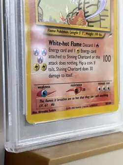 Pokemon TCG Shining Charizard Neo Destiny Holo Card 107/105 Unlimited Rare PSA 1 - Image 3