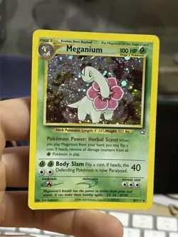 Meganium 10/111 Neo Genesis 2000 FART SWIRL Holo Rare WOTC Pokemon Card TCG - Image 3