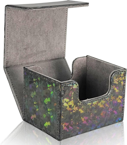 Card Deck Box Holds 100+ Single Sleeved Cards,Laser Sparkly Material Card Storag - Image 1