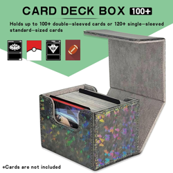 Card Deck Box Holds 100+ Single Sleeved Cards,Laser Sparkly Material Card Storag - Image 2