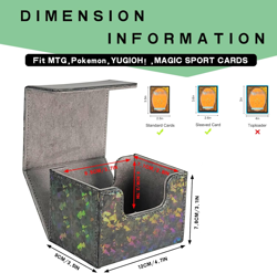 Card Deck Box Holds 100+ Single Sleeved Cards,Laser Sparkly Material Card Storag - Image 4