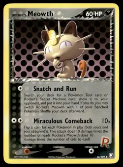 Rocket's Meowth 46/109 Team Rocket Returns Uncommon English Pokemon Card - Image 1