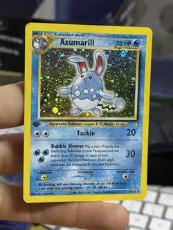 #2 1st Edition Azumarill 2/111 Neo Genesis 2000 Holo Rare WOTC Pokemon Card TCG - Image 3