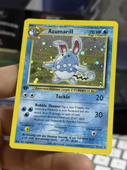 #2 1st Edition Azumarill 2/111 Neo Genesis 2000 Holo Rare WOTC Pokemon Card TCG - Image 4