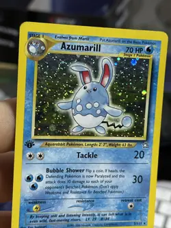 #2 1st Edition Azumarill 2/111 Neo Genesis 2000 Holo Rare WOTC Pokemon Card TCG - Image 5