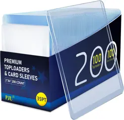 200 Card Sleeves Top Loaders for 100 + 100 Soft Sleeves, Clear - Image 1