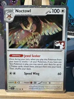 Pokemon TCG Noctowl Prize Play Card 115/142 Stellar Crown Near Mint Pack Fresh - Image 1