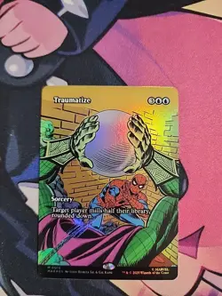 MTG Traumatize 0015 Foil (Borderless) M Marvel Universe Eternal-Legal NM MAR - Image 1