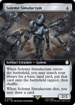 MTG Foil - Solemn Simulacrum (Extended Art) - 486 / NM / English - Image 1