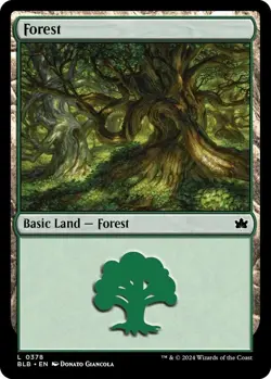 X4 Forest #378 MTG Bloomburrow NM Magic: the Gathering - Image 1