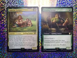 MTG Regular: 0120 Feasting Hobbit (Extended Art); 0222 Samwise Gamgee (Standard) - Image 1