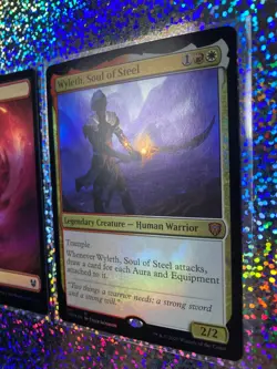 MTG Foil: CMR Mythic 362 Wyleth, Soul of Steel (LP); THB 253/254 Mountain (MP) - Image 3