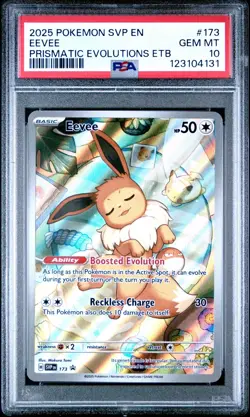 2025 Pokemon Black Star Promo 173 Eevee Prismatic Evolutions ETB PSA 10 - Image 1