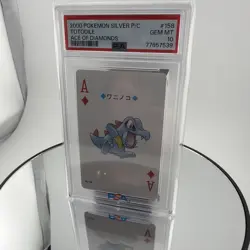 2000 POKEMON SILVER VERSION PLAYING CARDS ACE OF DIAMONDS #158 TOTODILE PSA 10 - Image 1