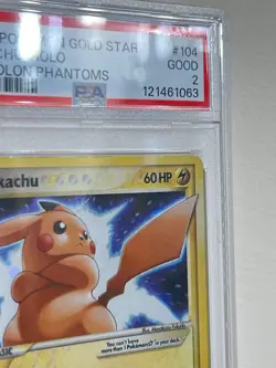 2006 Pokemon EX Holon Phantoms Gold Star #104 Pikachu Holo, PSA 2 - Image 4