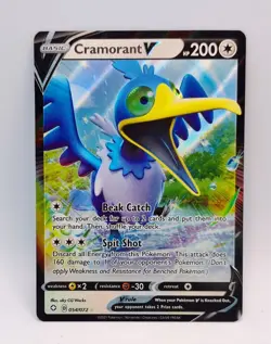Cramorant V 054/072 Holo Ultra Rare Shining Fates Pokemon TCG NM Fresh Pull - Image 1