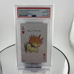 Pokemon Silver Playing Cards Cyndaquil Ace of Hearts #155 PSA 10 Gem Mint - Image 1