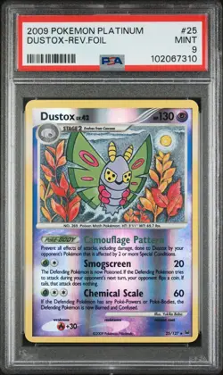 Pokemon TCG Dustox Reverse Holo Rare 2009 Platinum 25/127 PSA 9 - Image 1