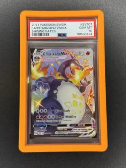 Pokemon Charizard VMAX SV107/SV122 Full Art Shining Fates PSA 10 - Image 1