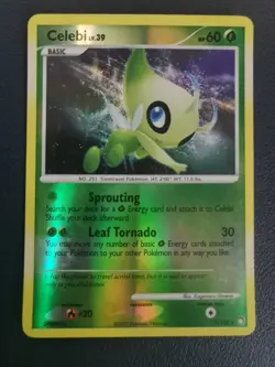 Pokemon Card Celebi 7/123 D&P Mysterious Treasures Reserve Holo Rare - Image 1