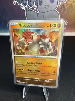 Pokemon Groudon TCG Master Ball Pattern Holo Card 049/131 Prismatic Evolutions - Image 1