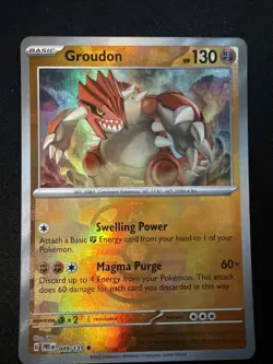 Pokemon Groudon TCG Master Ball Pattern Holo Card 049/131 Prismatic Evolutions - Image 2