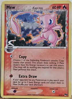 Pokemon TCG Mew Pop Series 5 Promo Holo Card 3/17 Delta Species 2007 - Image 1