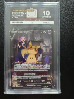Pokemon Mimikyu v Ultra Rare Card TG16/TG30 Ace 10 perfect sub grades - Image 1