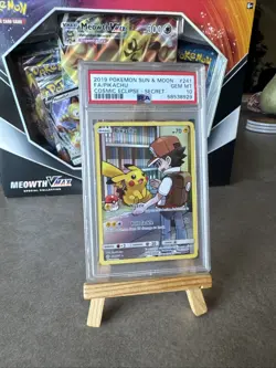 2019 Pikachu Secret 241/236 Pokemon Card Sun And Moon Cosmic Eclipse PSA 10 - Image 2
