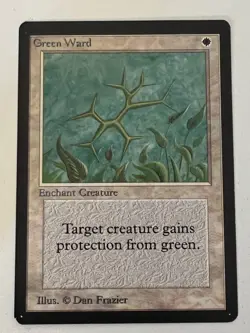 Magic the Gathering MTG Beta Green Ward NM (Beta Bob) - Image 1